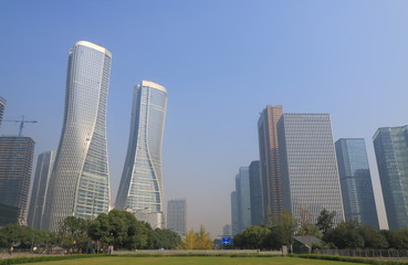 Fototapeta premium Jiangjin raod business district cityscape Hangzhou China