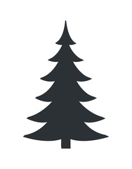 Christmas Tree Black Silhouette Vector Icon