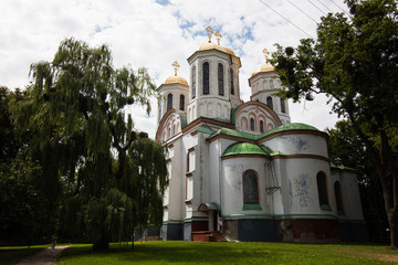 Fototapeta na wymiar The Epiphany Cathedral in Ostrog Castle, Ukraine