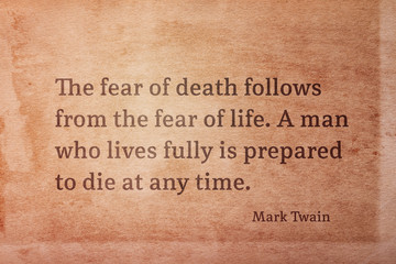 Fototapeta na wymiar fear of death Twain