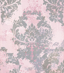 Vector damask pattern element. Classical luxury old fashioned ornament grunge background. Royal Victorian texture for wallpapers, textile, fabric, wrapping. Exquisite floral baroque templates
