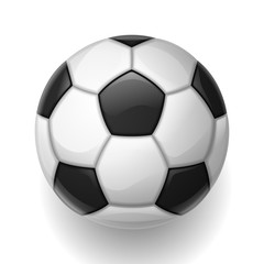 Soccer ball on white background. Sports football illustration