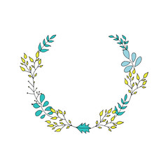 Hand drawn floral wreaths.