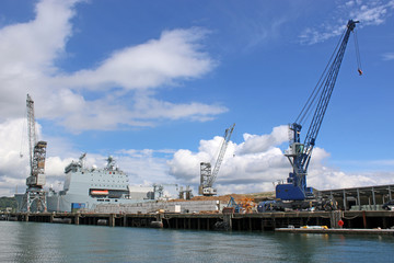 Fototapeta na wymiar Ship in Falmouth Harbour