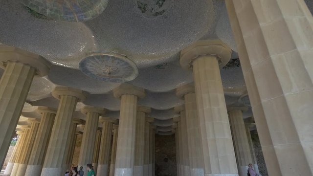 Mosaic ceiling in Park Guell, Barcelona