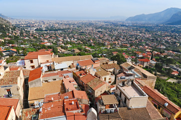 Fototapeta na wymiar Panorama di Palermo dal Duomo di Monreale - Sicilia