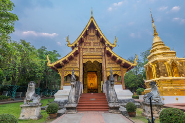 Naklejka premium Wat Phra Singh is located in the western part of the old city centre of Chiang Mai, Thailand
