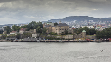 Obraz premium View of Oslo from the cruise ship
