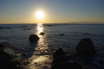 海に沈む夕日
