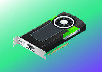 Obraz premium Vector isometric GPU