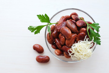 red canned beans with horse-radish