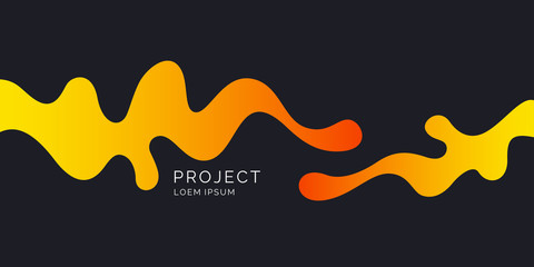 Bright poster with splatter. Illustration minimal flat style