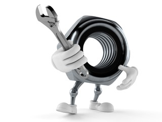 Nut character holding adjustable wrench