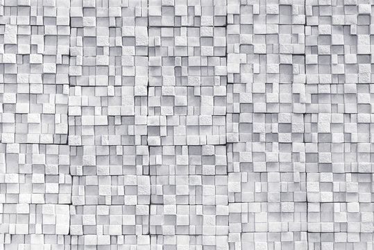 Abstract background from white small brick pattern wall. Vintage and retro decoration as wallpaper. Picture for add text message. Backdrop for design art work.