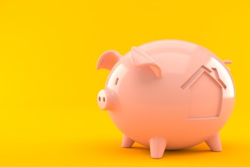 Piggy bank with house icon