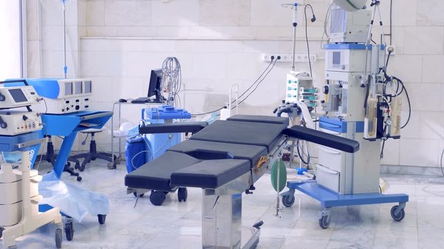 Empty modern operating room in a hospital.