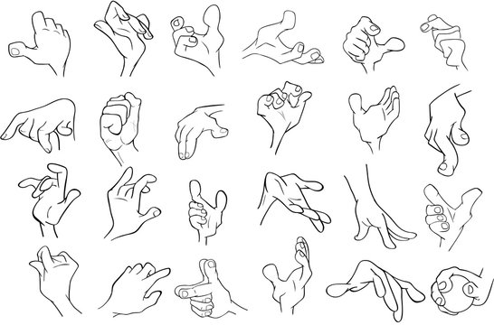 A Set of Cartoon Illustrations. Hands with Different Gestures for you Design
