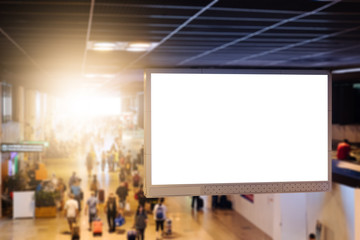 blank advertising billboard at airport.