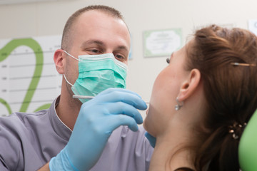 dentist in the office.