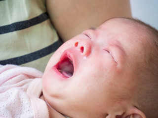 newborn baby girl crying