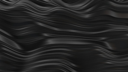Abstract black rubber waves