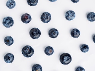 Many blueberries on the white background. isolated