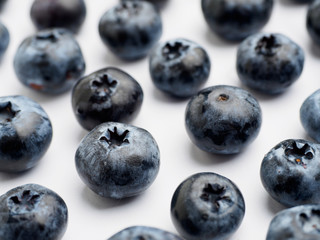 Many blueberries on the white background. isolated