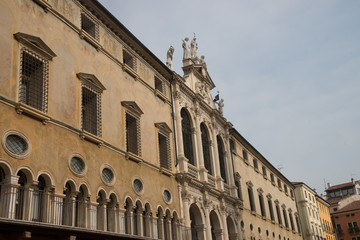 Fototapeta na wymiar Piazza dei Signori with Church of St. Vincent buildings, Vicenza, Italy