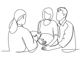 pregnant couple on consultation with a doctor
