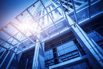 Obraz premium Commercial building has a low angle view in shanghai China