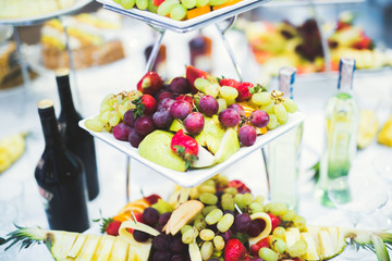 Buffet with a variety of delicious sweets, food ideas, celebration