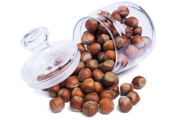 The second jar with hazelnuts