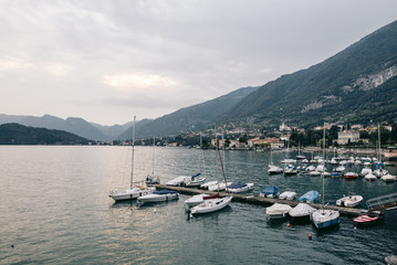 Mountains and lake Como in summer