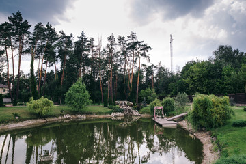 Obraz premium Wedding ceremony in the wood
