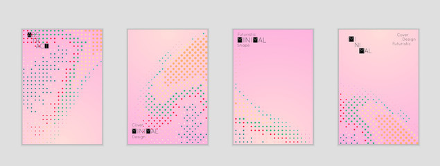 Geometric halftone gradient texture cover banner template