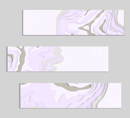 Abstract banner template with 3D paper cut art