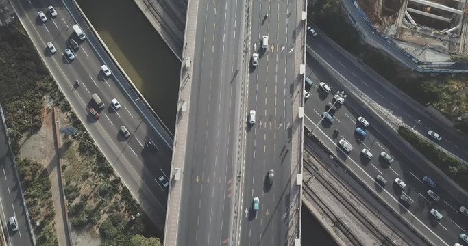 Tel Aviv ayalon dron footage 4k flat