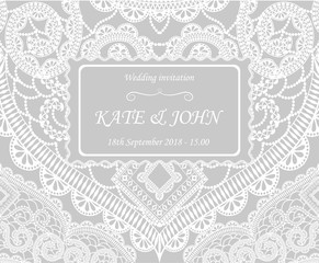 wedding invitation with lace