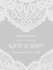 wedding invitation with lace