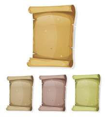 Funny Parchment Scroll Set For Game Ui