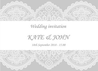 wedding invitation with lace