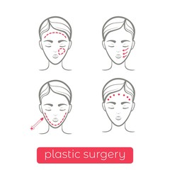 Plastic surgery vector icons. Vector illustration.