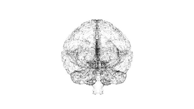 Digital artificial intelligence of the brain from polygons on white background