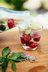 Pouring Infused Water In The Glass