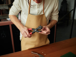 Puncture holes in the strap using a punch.