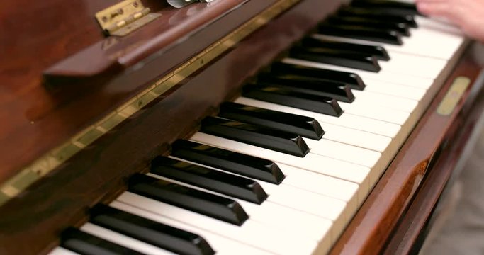Playing piano at home