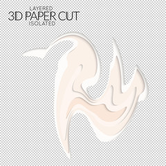 Abstract 3D paper cut art shape