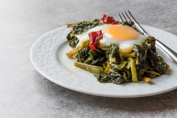 Turkish Food Spinach with Egg