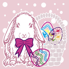 background easter bunny with eggs version 1