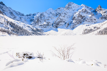 Frozen Morskie Oko lake in winter season, Tatra Mountains, Poland © pkazmierczak